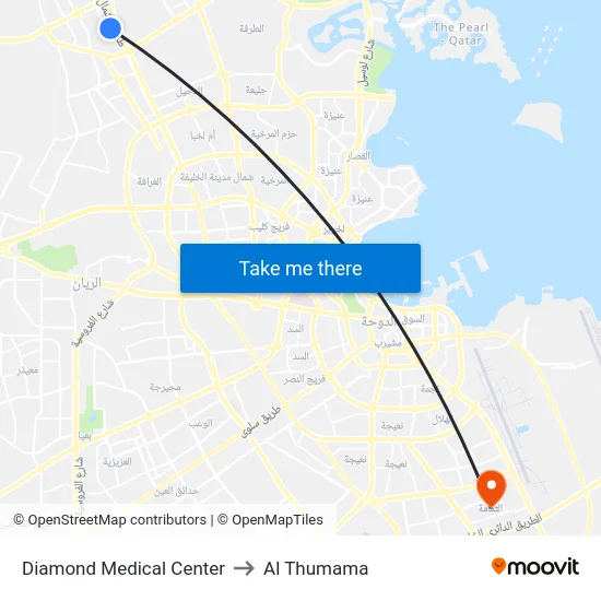 Diamond Medical Center to Al Thumama map