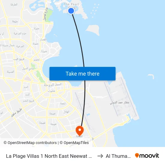 La Plage Villas 1 North East Neewat Adam to Al Thumama map