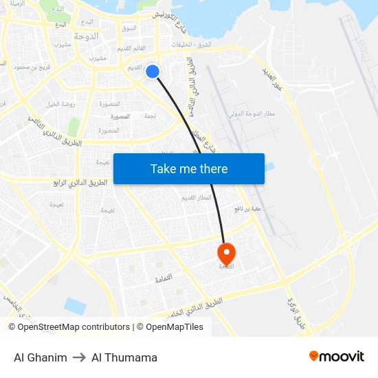 Al Ghanim to Al Thumama map