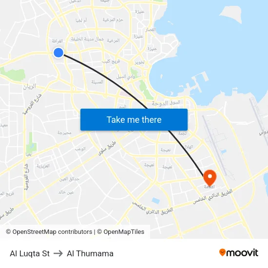 Al Luqta St to Al Thumama map