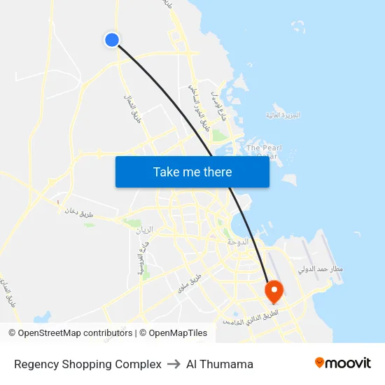 Regency Shopping Complex to Al Thumama map