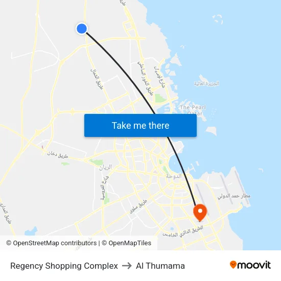 Regency Shopping Complex to Al Thumama map
