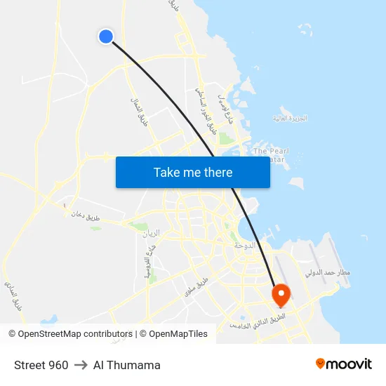 Street 960 to Al Thumama map