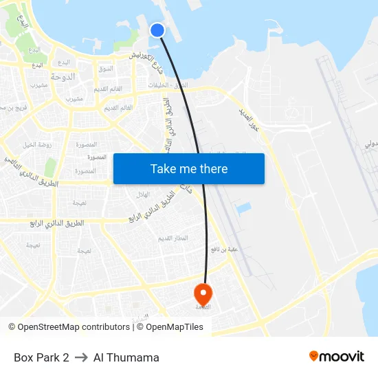 Box Park 2 to Al Thumama map