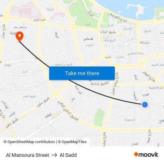 Al Mansoura Street to Al Sadd map
