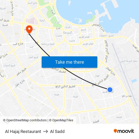 Al Hajaj Restaurant to Al Sadd map