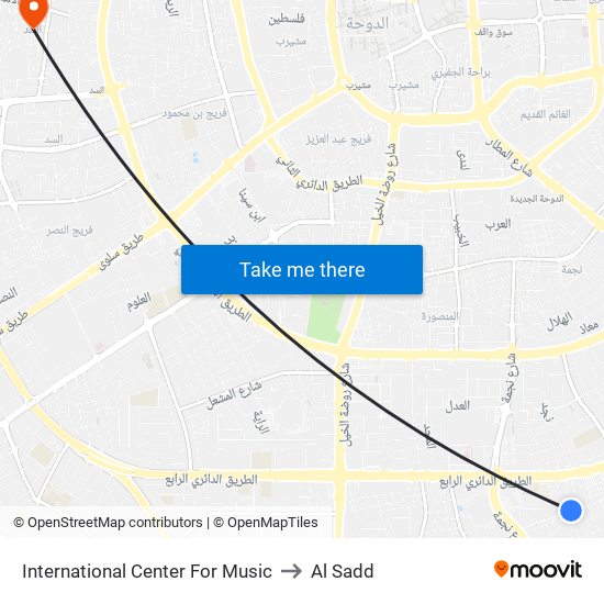 International Center For Music to Al Sadd map