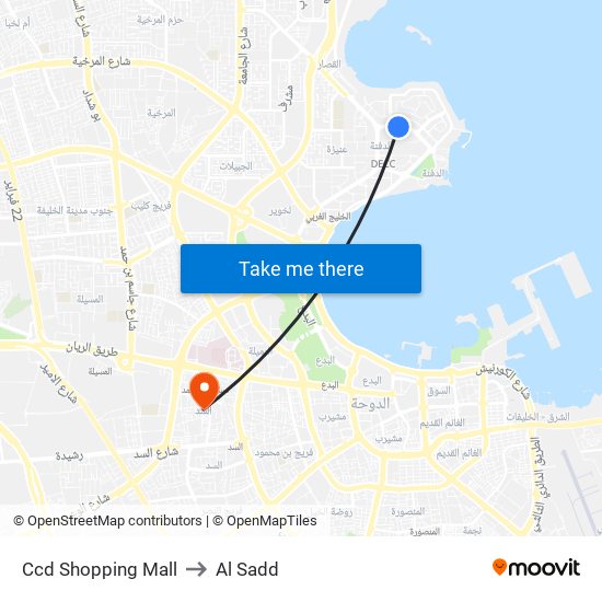 Ccd Shopping Mall to Al Sadd map