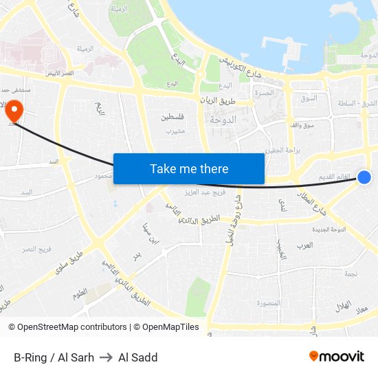 B-Ring / Al Sarh to Al Sadd map