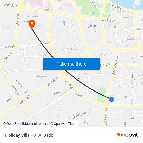 Holiday Villa to Al Sadd map