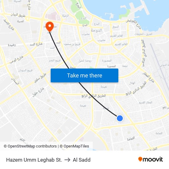 Hazem Umm Leghab St. to Al Sadd map
