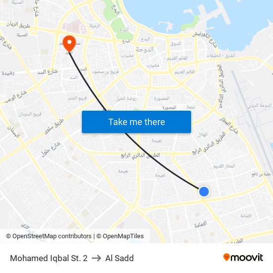Mohamed Iqbal St. 2 to Al Sadd map