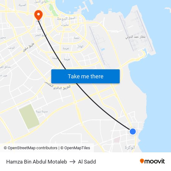 Hamza Bin Abdul Motaleb to Al Sadd map