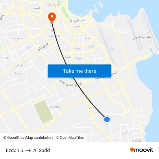 Ezdan 5 to Al Sadd map
