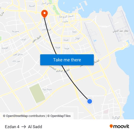 Ezdan 4 to Al Sadd map