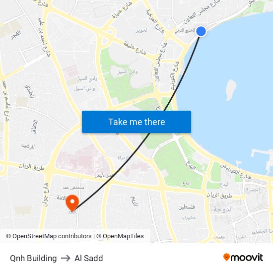 Qnh Building to Al Sadd map