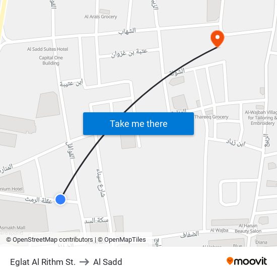 Eglat Al Rithm St. to Al Sadd map