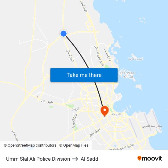 Umm Slal Ali Police Division to Al Sadd map