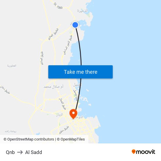 Qnb to Al Sadd map