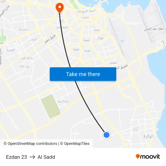 Ezdan 23 to Al Sadd map