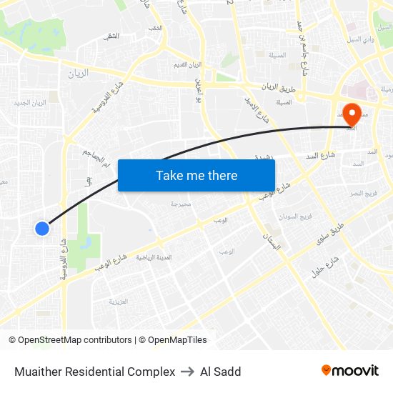 Muaither Residential Complex to Al Sadd map