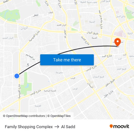 Family Shopping Complex to Al Sadd map