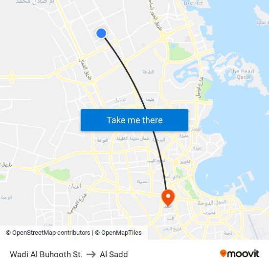 Wadi Al Buhooth St. to Al Sadd map