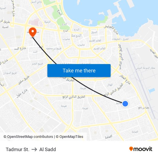 Tadmur St. to Al Sadd map