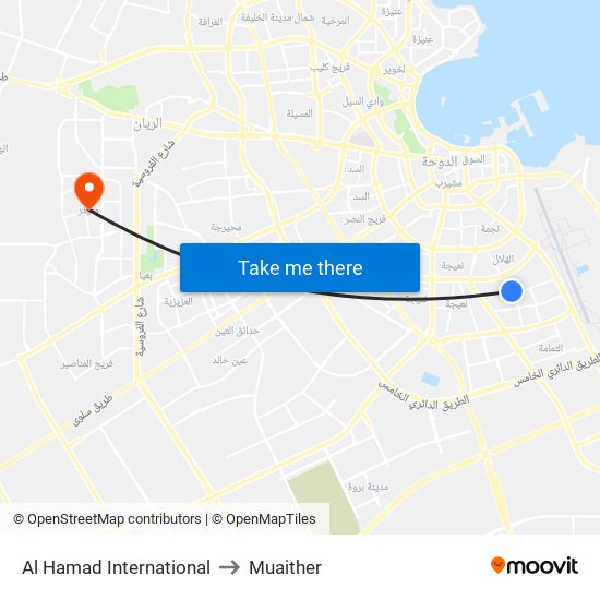 Al Hamad International to Muaither map