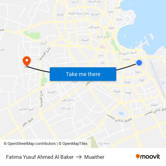 Fatima Yusuf Ahmed Al Baker to Muaither map