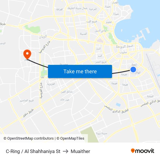 C-Ring / Al Shahhaniya St to Muaither map