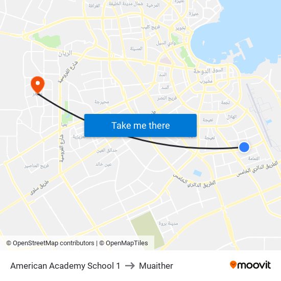 American Academy School 1 to Muaither map