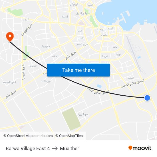 Barwa Village East 4 to Muaither map