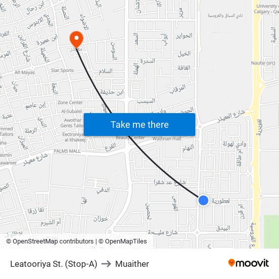 Leatooriya St. (Stop-A) to Muaither map