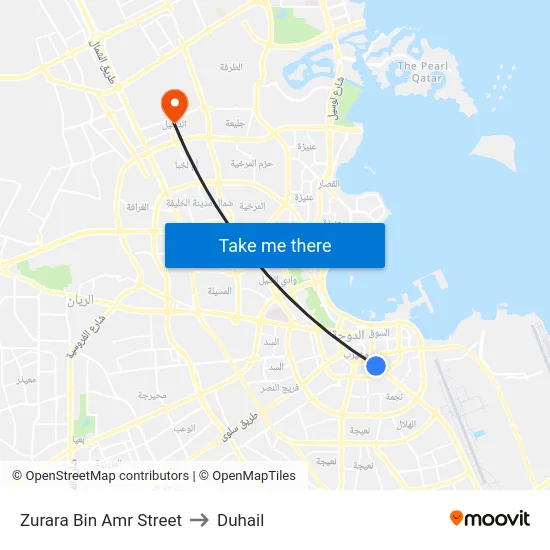 Zurara Bin Amr Street to Duhail map