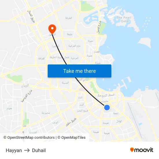 Hayyan to Duhail map