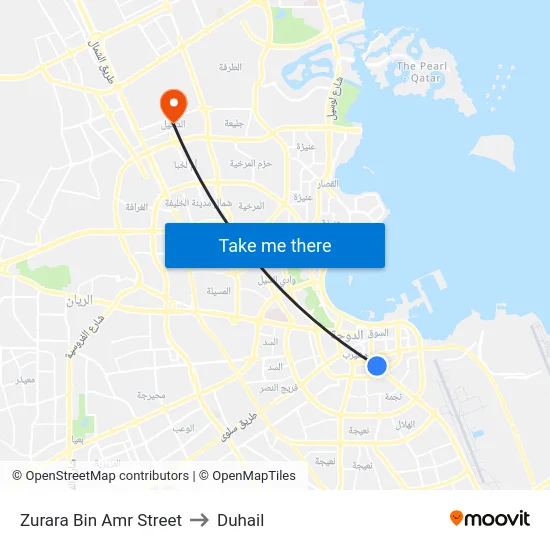 Zurara Bin Amr Street to Duhail map