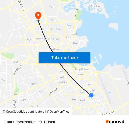Lulu Supermarket to Duhail map