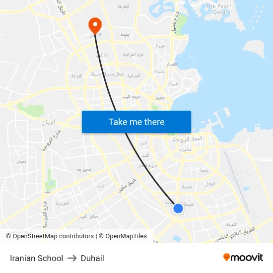 Iranian School to Duhail map