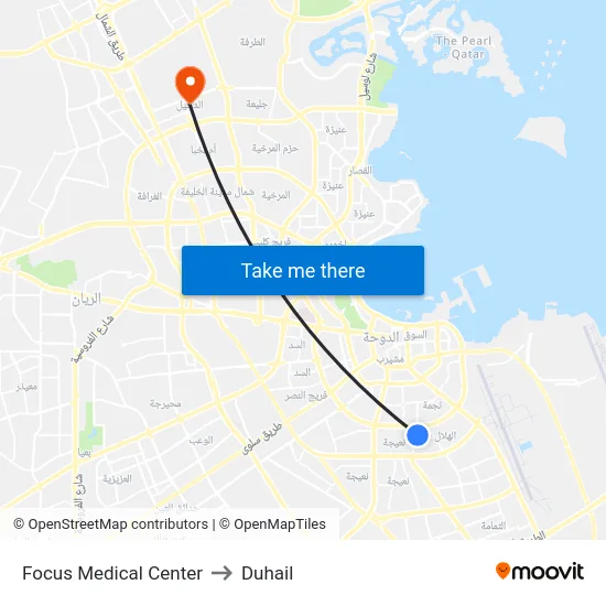 Focus Medical Center to Duhail map