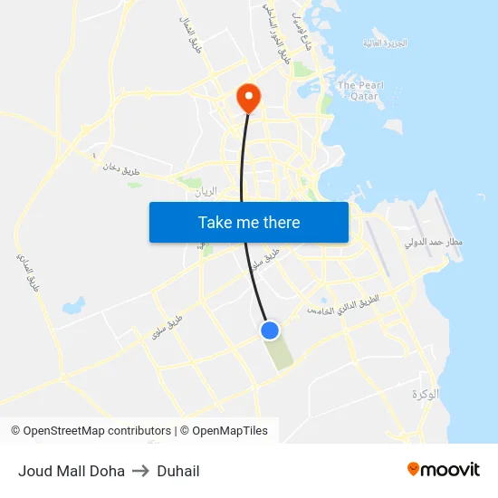 Joud Mall Doha to Duhail map