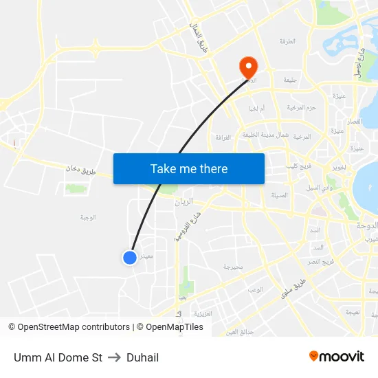 Umm Al Dome St to Duhail map
