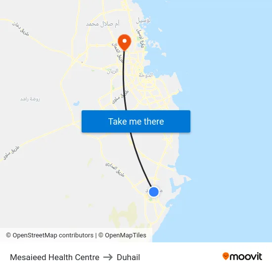 Mesaieed Health Centre to Duhail map