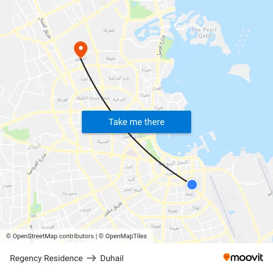 Regency Residence to Duhail map