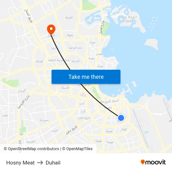 Hosny Meat to Duhail map