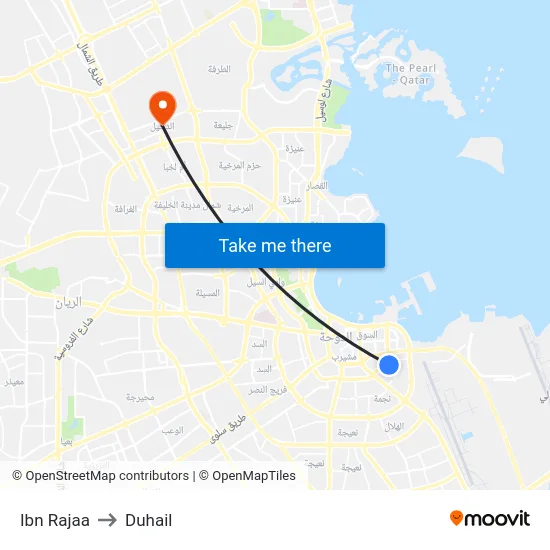 Ibn Rajaa to Duhail map