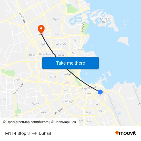 M114 Stop 8 to Duhail map