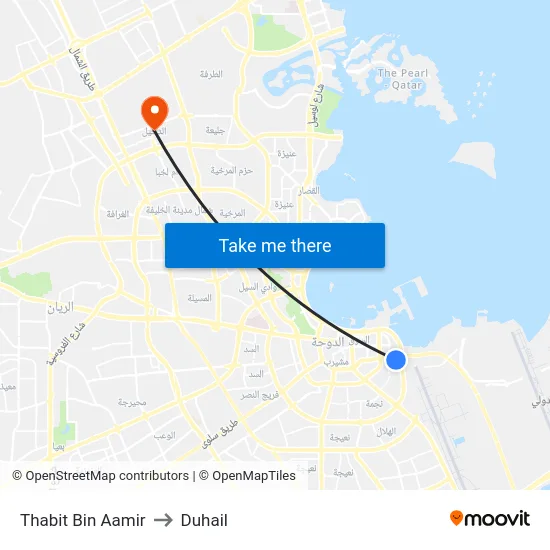 Thabit Bin Aamir to Duhail map