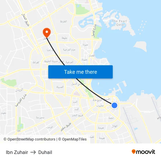 Ibn Zuhair to Duhail map