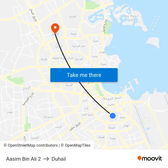Aasim Bin Ali 2 to Duhail map